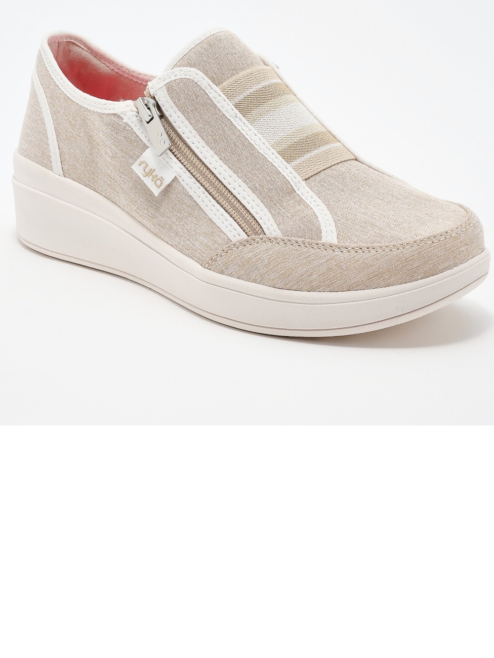 Ryka Beige Lounge Zip Mule Shoes 11 Wide NIB